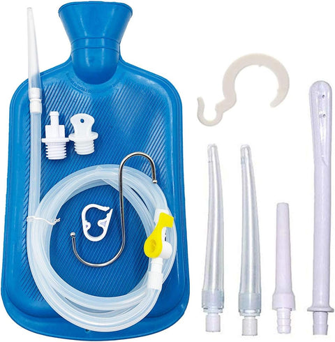 nema Kit – 2L Enema Bag– 5.0ft. Long Silicone Hose – 5 Multi-Size Reusable Tips