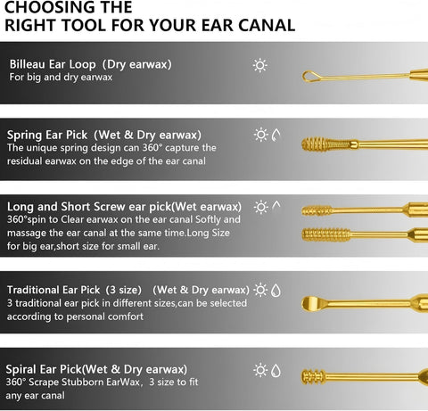 Hion 6 Pcs Extended Ear Wax Removal Kit