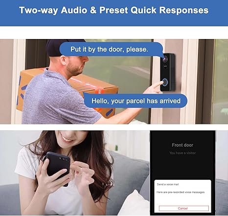 Doorbell Camera Wireless, Head-to-Toe Video - No Subscription Required,2K HD Live View, Two-Way Talk