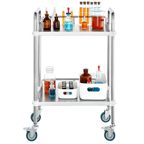 Uimoso Lab Rolling Cart 2/3-Layer Stainless Steel Medical Dental Lab Serving Car
