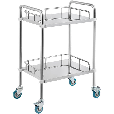 Uimoso Lab Rolling Cart 2/3-Layer Stainless Steel Medical Dental Lab Serving Car